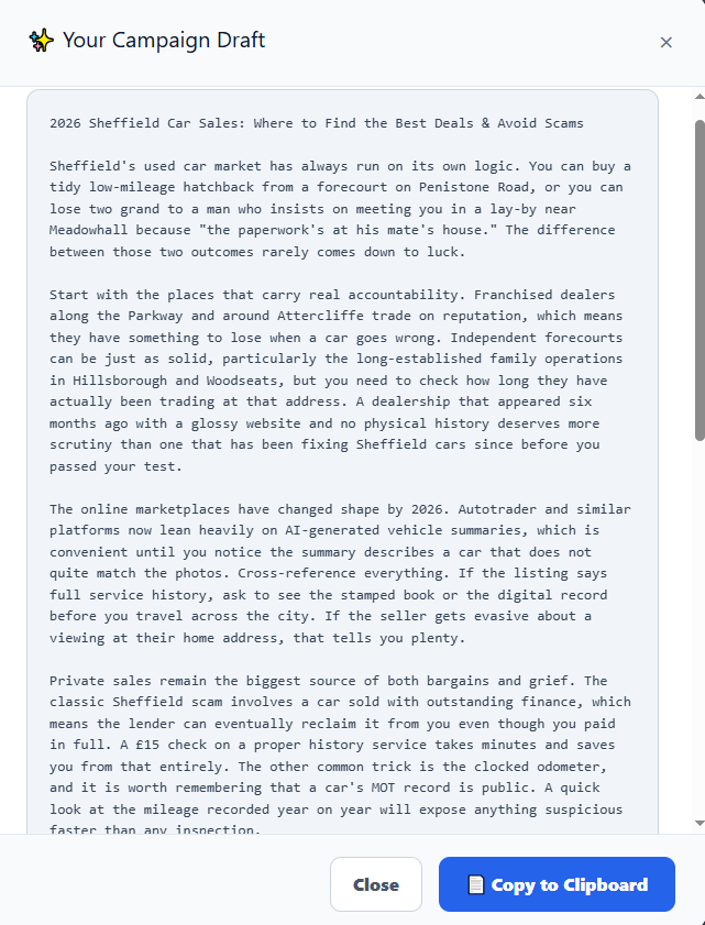 Generated Content Draft