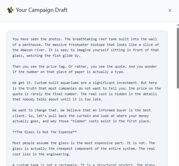 Marketing Advisor Sample Draft