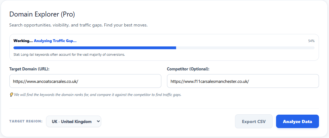 Traffic Gap Configuration Interface