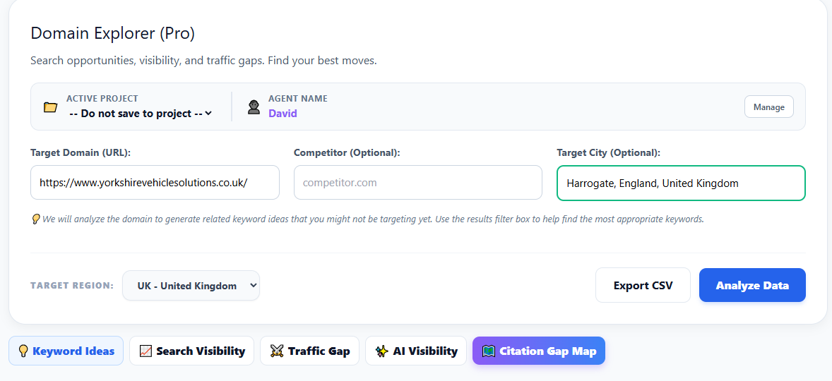 Keyword Ideas Target Input