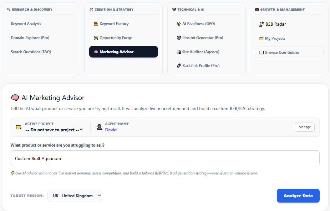 Marketing Advisor Input